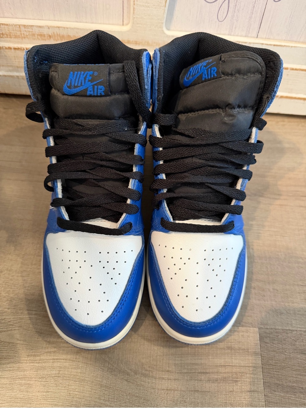 Jordan Kids High-Top Sneakers in Blue, White and Black